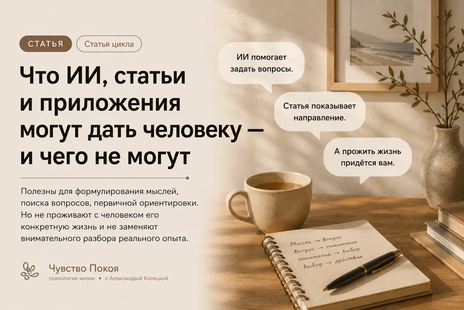 Что ИИ, статьи и приложения могут дать человеку — и чего не могут